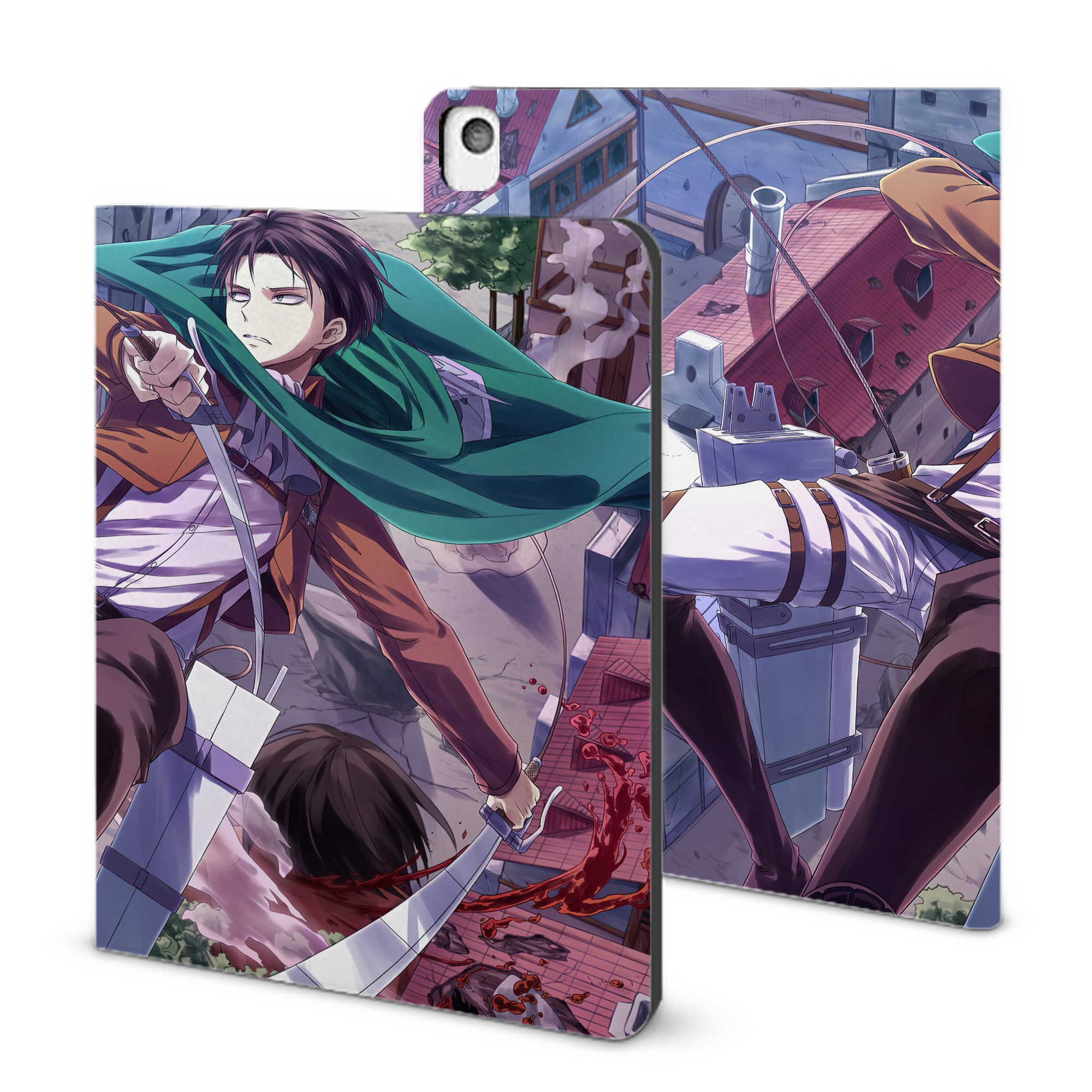 （画像用） 進撃の巨人 Attack on Titan IPadケース ペンホルダー付き ブックスタイルデザイン